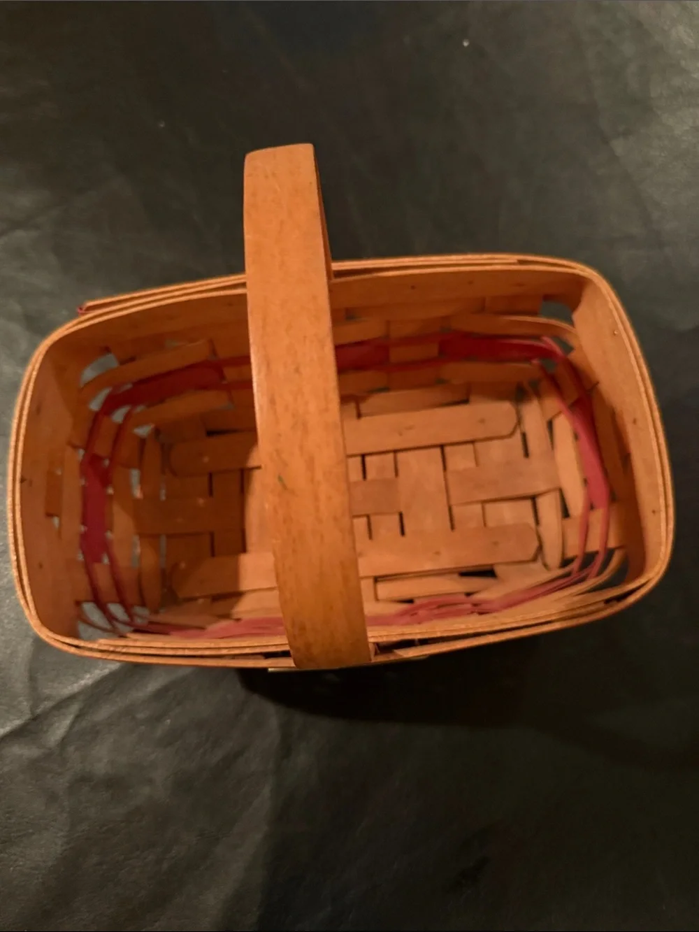 Longaberger Red and Natural Gingerbread Woven Basket